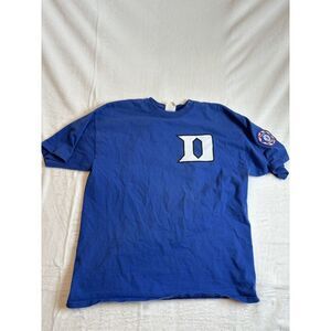 VTG Jerzees Duke Babe Ruth Baseball Yarborough Blue‎ Short Sleeve Shirt Men's XL